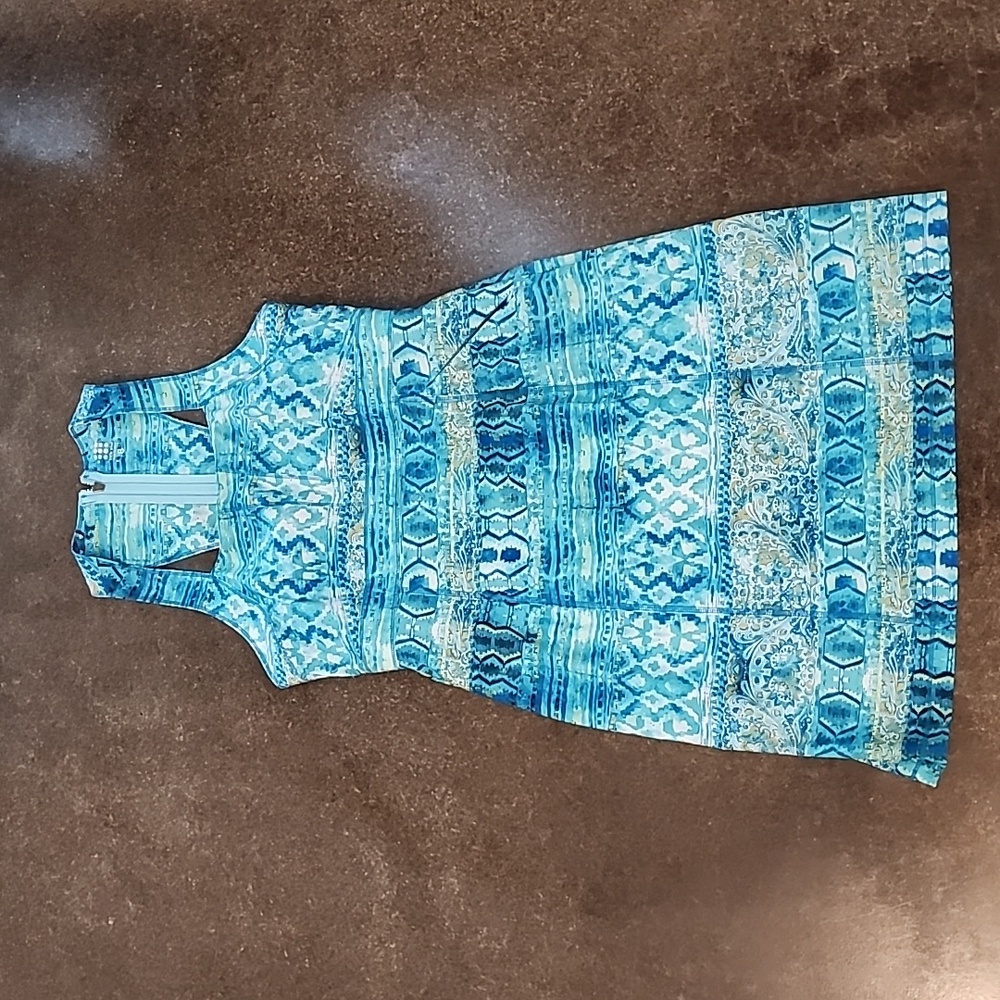 Title Nine Racerback Blue Print Dress size 8